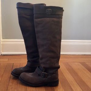 Jeffrey Campbell over the knee Moto boots